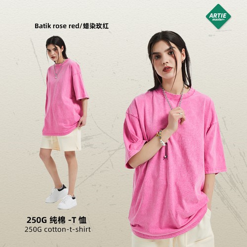 2024 Spring/summer new stir-fried snow batik wash T-shirt Vintage short-sleeved - Picture 30 of 30