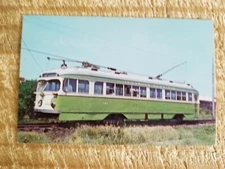 OHIO RAILWAY MUSEUM PCC TYPE STREETCAR #450.VTG TROLLEY POSTCARD*P35