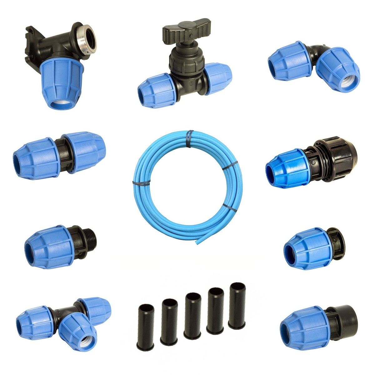 RUBINETTO CON RACCORDO IN PE 40MM RUBINETTO DI ARRESTO PER TUBAZIONI AGRICOLE E ALIMENTARI - Foto 3