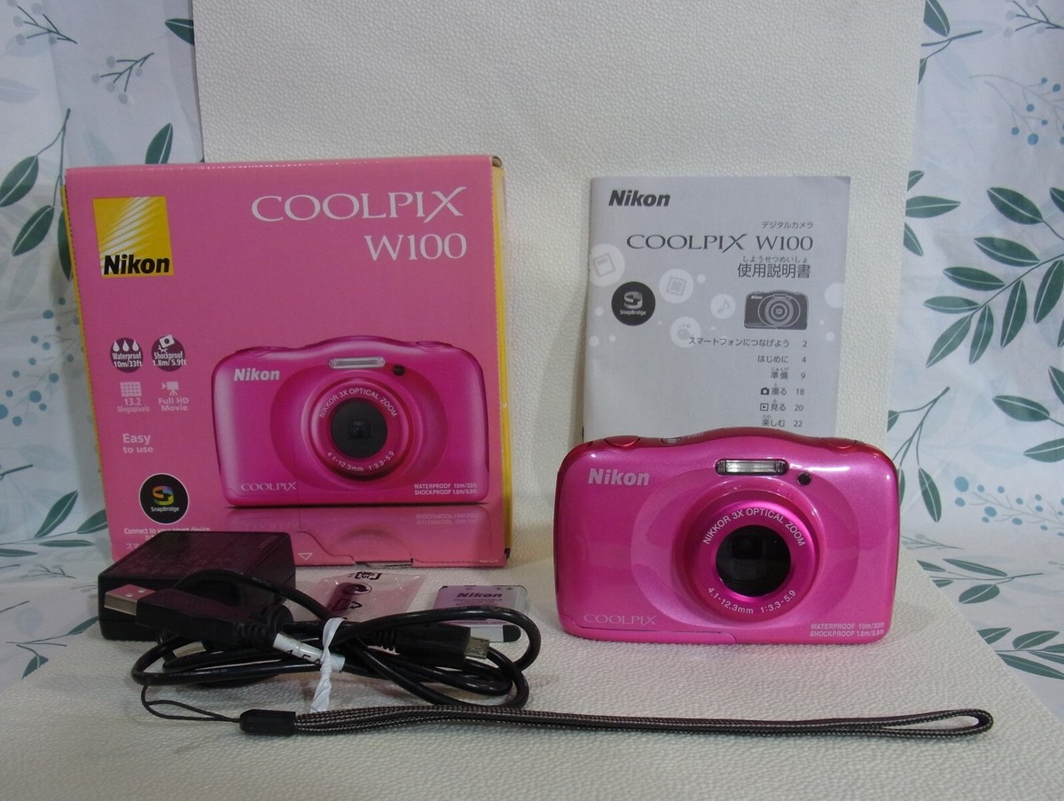 Nikon COOLPIX W100,Wi-fi,waterproof,13.1MP,3x,2.7in,pink