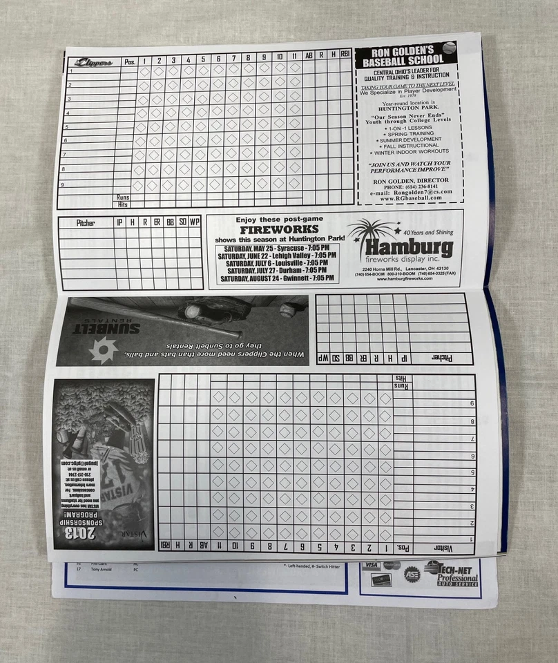 2013 Columbus Clippers vs Norfolk Tides Program UNSCORED & Triple-A Champ Patch - Image 4 of 4