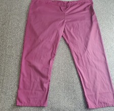 Womens Scrubs Pants Nurse Burgundy Maroon Wine Tie Waist 2XL Adult Medical