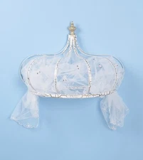 1/2 Tester Crown -Bed Crown .White crackle finish 32”h. X 20”. h