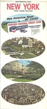 1967 CHEVRON Road Map NEW YORK CITY LONG ISLAND Manhattan Tarrytown New Rochelle