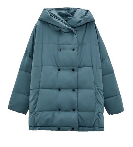 Zara Trafaluc Blue Coat Button Up Jacket Womens Size M | eBay