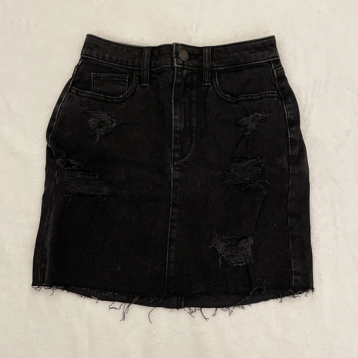 Hollister black jean clearance skirt