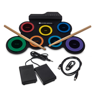 Musik elektronische 7Pad Silikon Digital Trommel Kit Fußpadels Audio