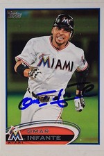 Miami Marlins Omar Infante Signed 2012 Topps Autograph Card #456 TOUGH 106