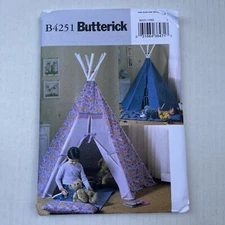 Butterick B4251 Child's Indoor Tent & Cushion Mat TePee Sewing Pattern