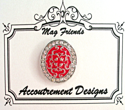 Needle Minder Magnet Red Oval Accoutrement Designs Cross Stitch
