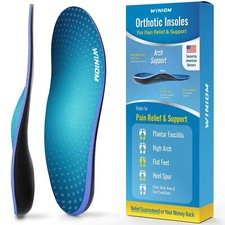 Orthotic Insoles for Plantar Fasciitis - Arch Support Shock Absorption Shoe I...