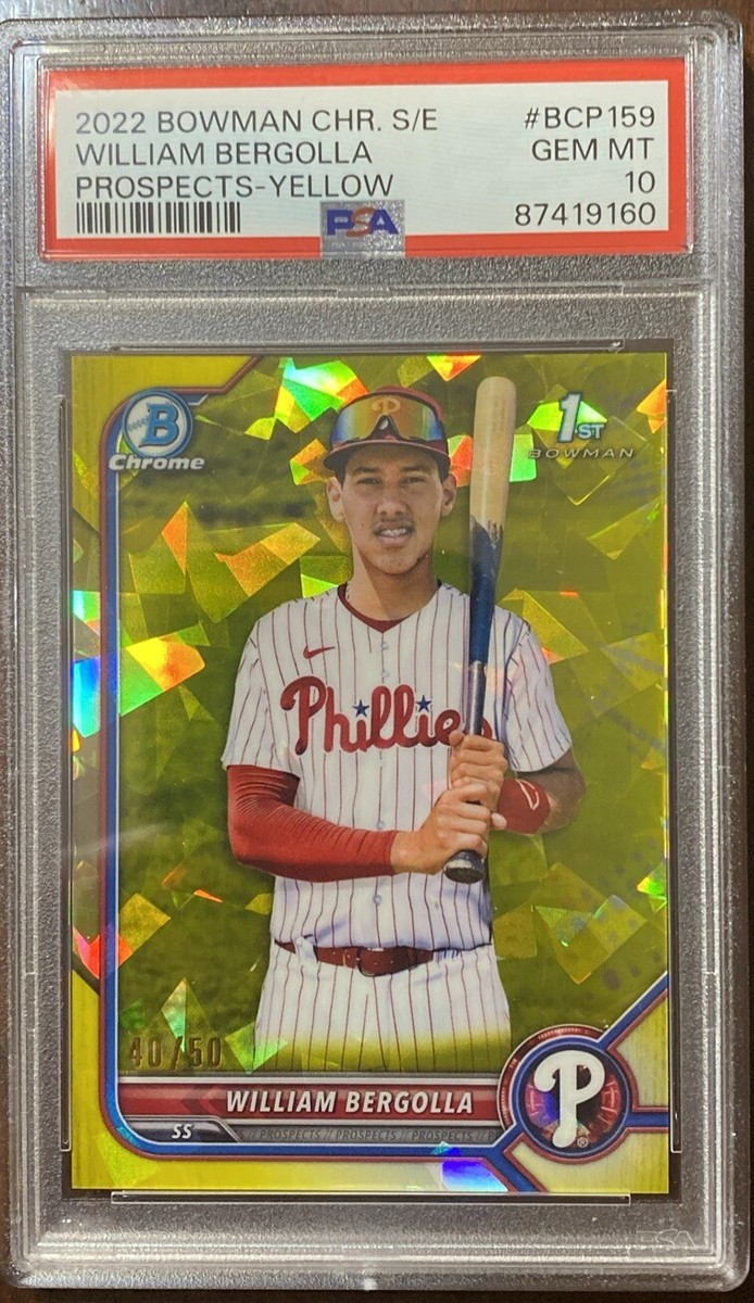 William Bergolla 2022 Bowman Chrome Sapphy YLW /50 Philadelphia 