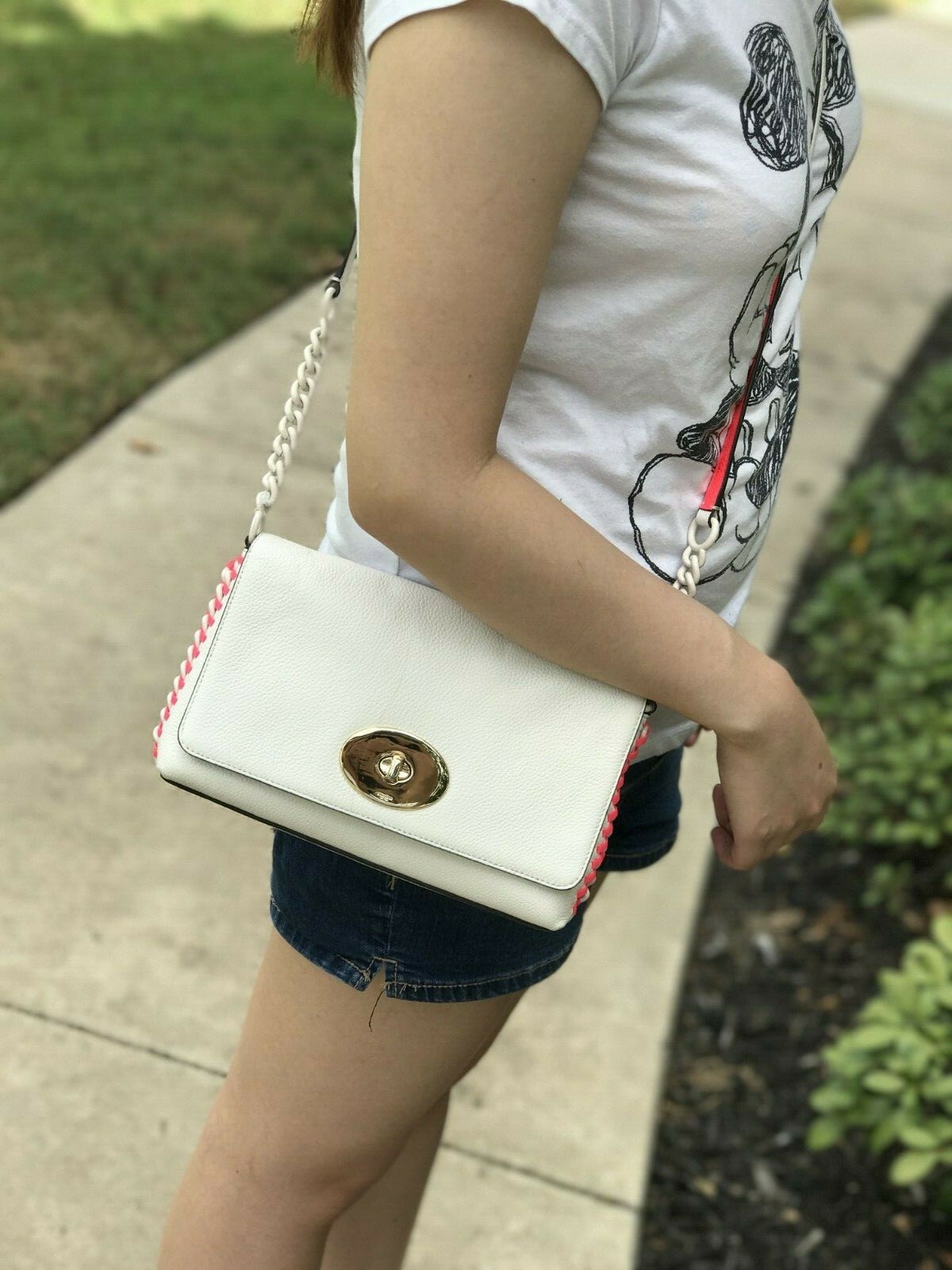 coach bag with neon trim