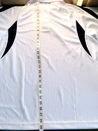 NWOT Holloway Men Large Golf Polo Shirt Short Sleeve White Blue Athlelesiure - Picture 9 of 10
