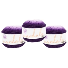 (3 Pack) Lion Brand Yarn 558-215AP Mandala Gradient Yarn, Purple