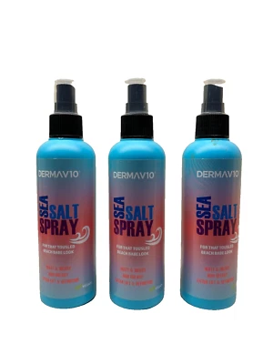 Hair Sea Salt Spray 200ml 3 x Derma V10 free royal mail fully tracked