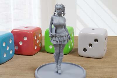 Liza Punk School Girl Sexy Pin-Up - 3D Printed Minifigures for Fantasy Miniature
