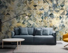 3D Retro Geometry Pattern Self-adhesive Removeable Wallpaper Wall Mural