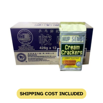 Hup Seng Biscuit Malaysia Cream Crackers 428g Bulk 12 packets Halal Breakfast