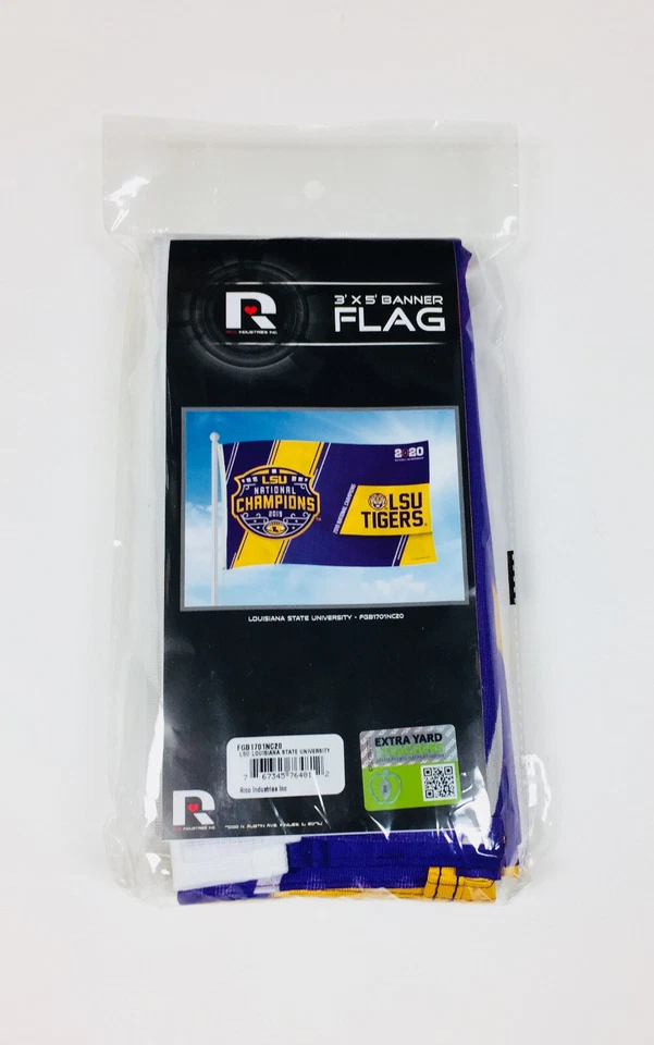 LSU Tigers 2019 National Champions Banner Flag NEW 3x5 Feet Free Shipping Rico - Image 2 of 2