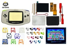 Nintendo Game Boy Advance GBA V2 IPS Backlight LCD Kit Shell SNES GRAY PRE-CUT