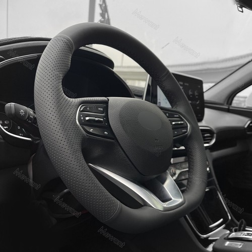 Black Artificial Leather Car Steering Wheel Cover For Hyundai Santa Fe