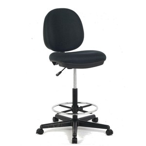 Moustache® Patterned Fabric Drafting Office Home Chair, Black