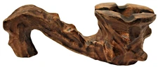 Hand Carved Wooden Pipe Shaped Ashtray or Pipe Rest 8"