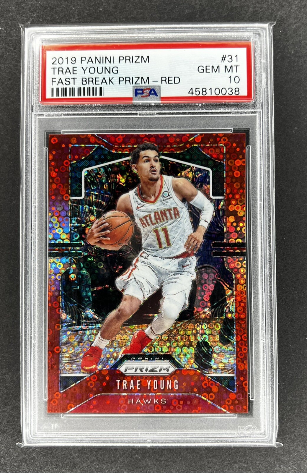 2019 Panini Prizm #31 TRAE YOUNG Fast Break Prizm Red SP 17/125 PSA 10 Hawks