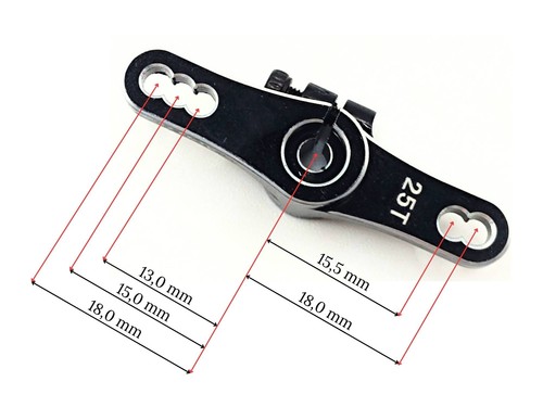 Servohorn 25T passend für Futaba Savöx MKS SRT Servo - Aluminium schwarz - Bild 3 von 4