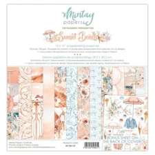 Mintay Papers - Sunset Beach - 12x12 Paper Set + Bonus Sheet Scrapbook Journal