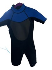 Kids Wet Suit Swimwear Black Blue Size Large
