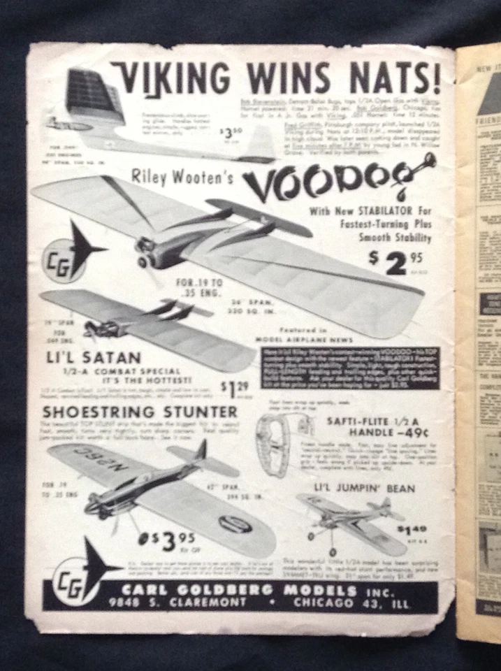 Revista de avión de juguete modelo de febrero de 1962 de colección ~ P47 Republic Thunderbolt Foto 2 de 4