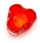 VTG Murano Geode Art Glass Dish Ashtray Trinket Bowl Heart Red