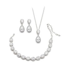UDYLGOON Elegant Bridal Jewelry Set for Bride Bridesmaid Wedding Prom Teardro...