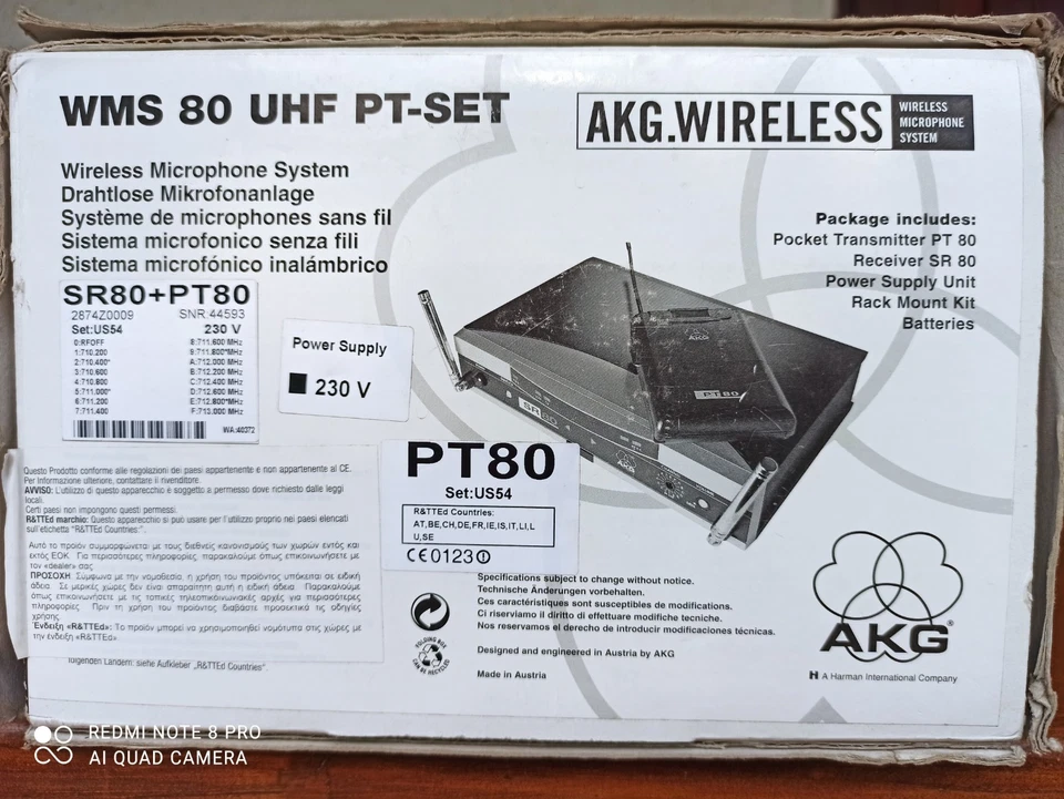 radiomicrofono AKG UHF PT-set WMS80 - Immagine 2 di 4