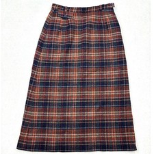 Vintage Pendleton Tartan Plaid Wool Midi Skirt Size 6 26 Waist Made in USA Lined