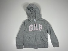 Gap Full Zip Hoodie Toddlers 5T Gray Spell Out Logo Casual Everyday Layer