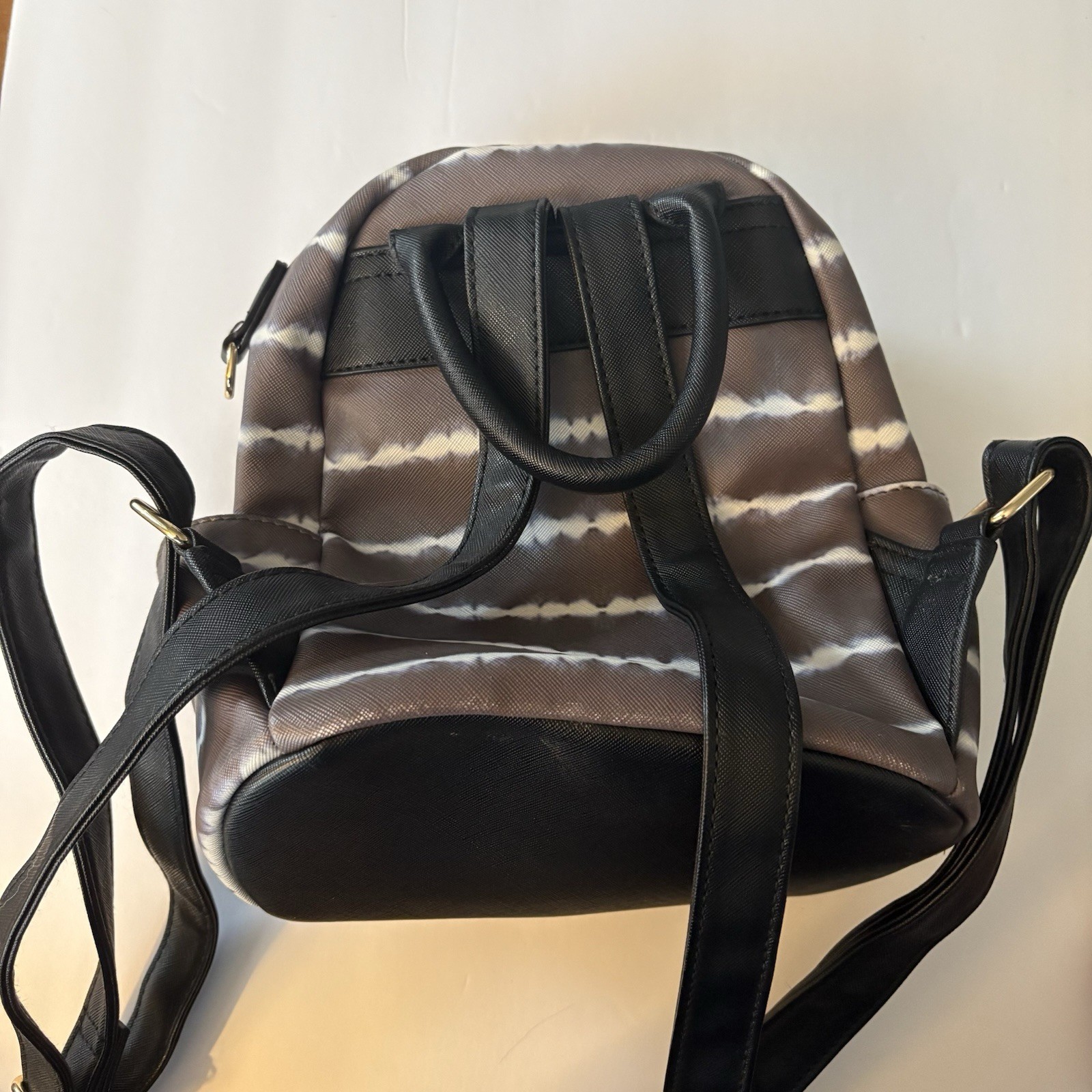 Mini Backpack Purse Crossbody Patterned Fabric Go… - image 4