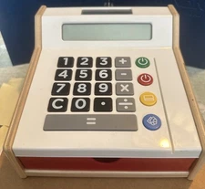 Ikea Wood Plastic Kids Play Till Cash Register Solar Calculator Excellent Cond