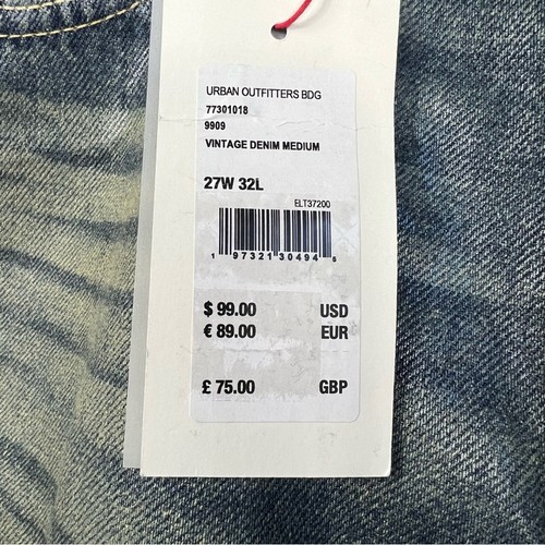 BDG Urban Outfitters NWT 90’s Metallic Loose Straight Jeans Women’s 27x32 - Picture 8 of 16