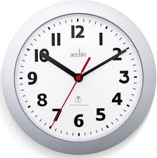 Acctim 74317 Parona, Silver Radio Controlled Wall Clock, 23cm Diameter