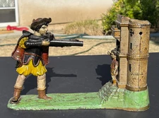 1896 RARE ORIGINAL  Ca   William Tell Cast Iron Mechanical Bank EXCELLENT  Paint