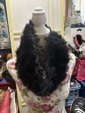 Neck Scarf Back Fluffy Textured Faux Fur Circle Loop Infinity Neck Warmer New.