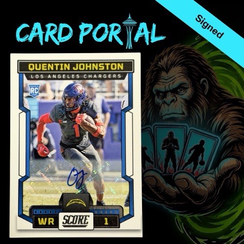 Panini Score 2023 Quentin Johnston Rookie Autograph #345 Los Angeles Chargers