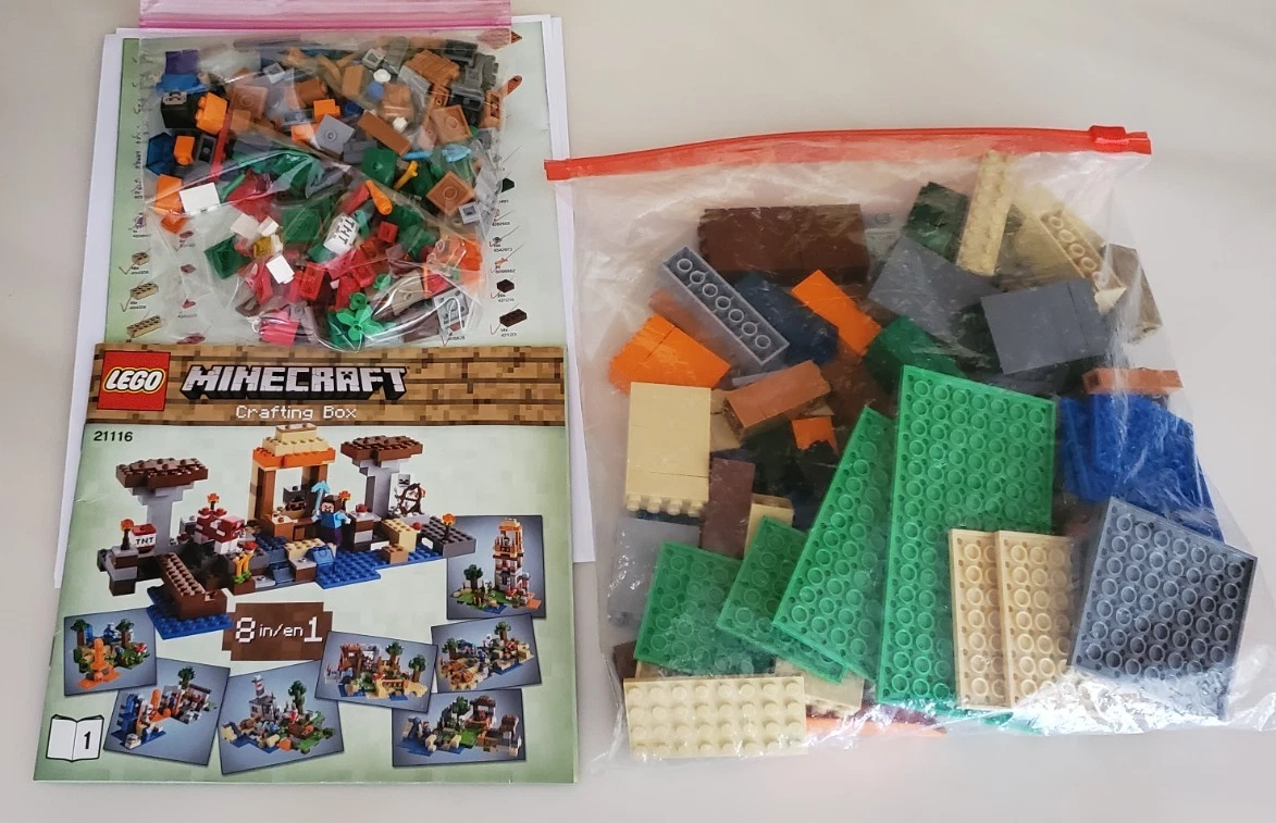 Lego (21116) Minecraft, Crafting Box, Used, 100% Complete w/ Book #1, No Box