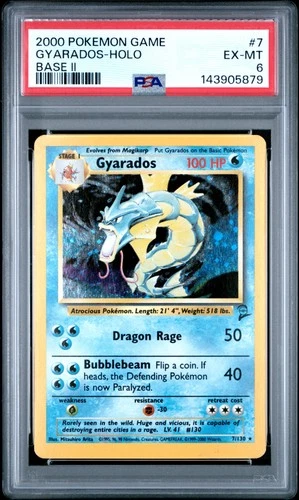 2000 POKEMON BASE SET 2 #7 GYARADOS-HOLO PSA 6