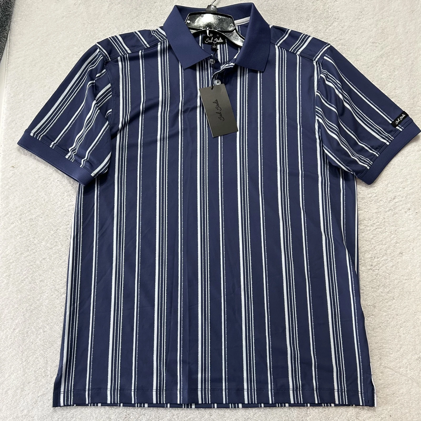 Bad Birdie Mens Size L Blue Ridge Winning Streak Polo Shirt