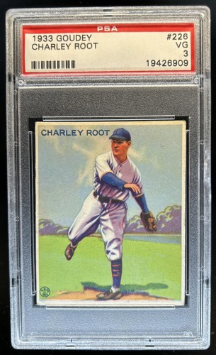 1933 Goudey R319 Charlie Root Rookie RC #226 Cubs PSA 3