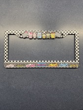Hello Kitty Friends Tokyo Speed License Plate Frame - Checkerd Flag - Jdm